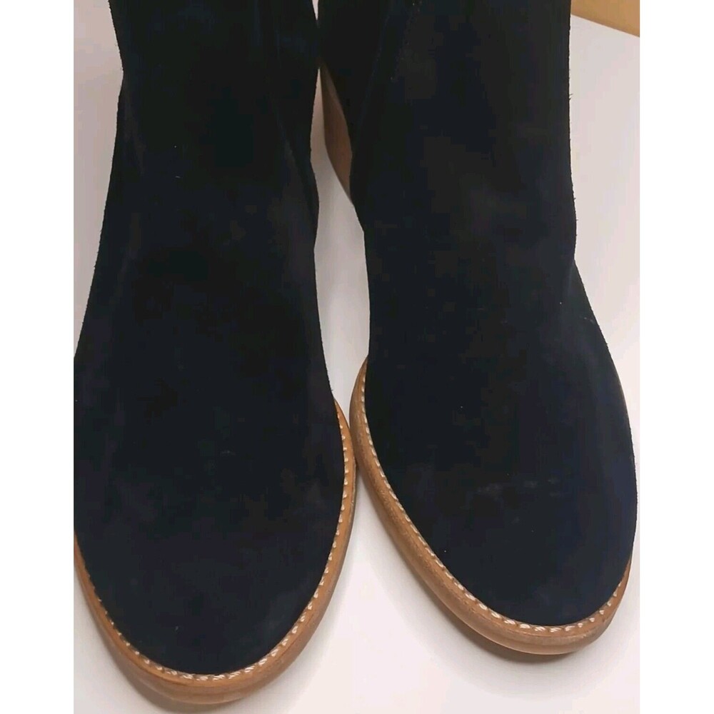 PAUL GREEN Sz 5.5 Sante Soft Black Suede Stretch Panel Zip-up Bootie Western - Picture 5 of 16